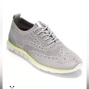 Women's Zerogrand Stitchlite Oxfords. In gray and yellow. 9.